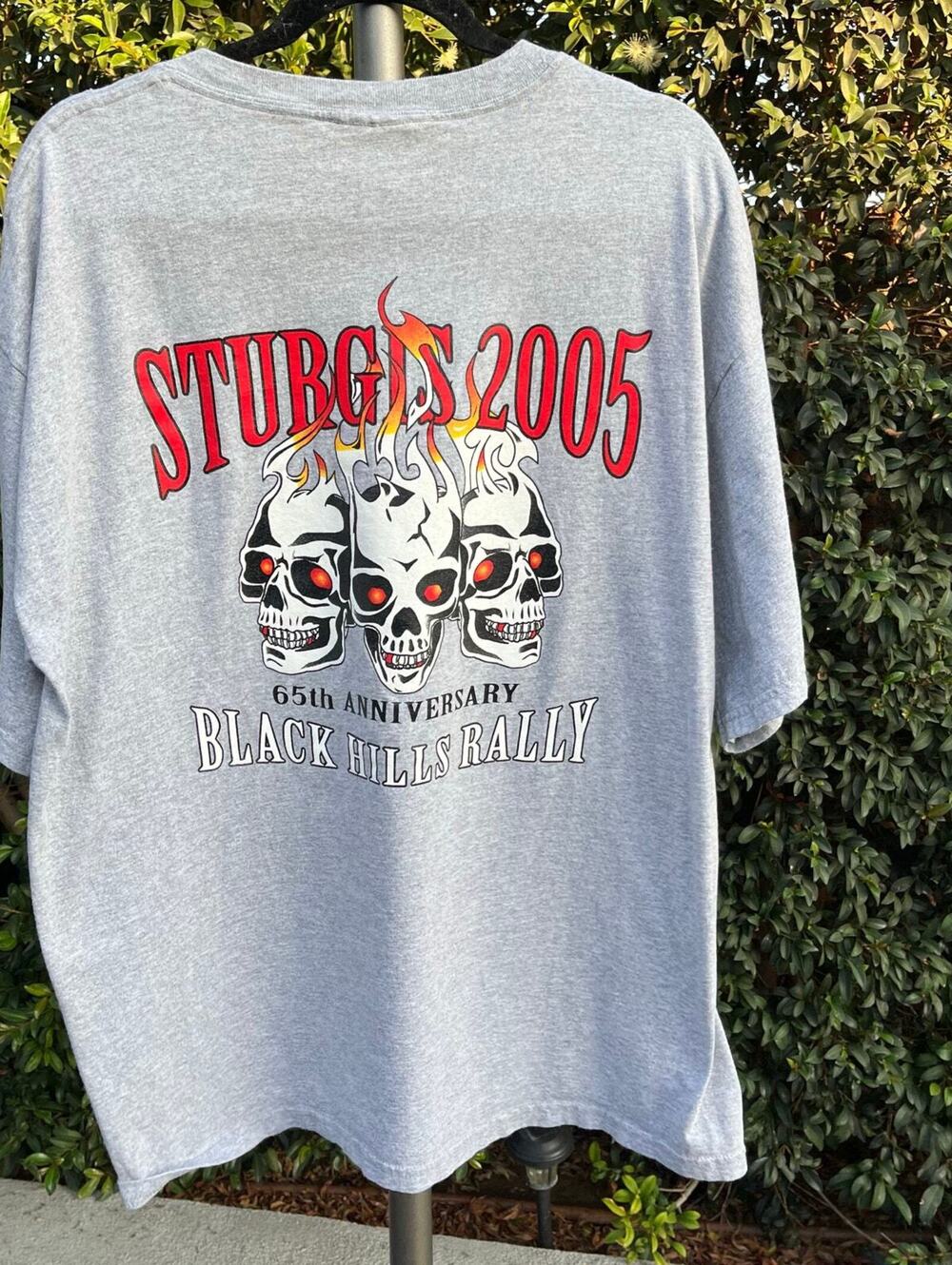 Vintage 2005 Sturgis Black Hills Rally Gray Men’s T-Shirt XL Biker Moto 65 Ann
